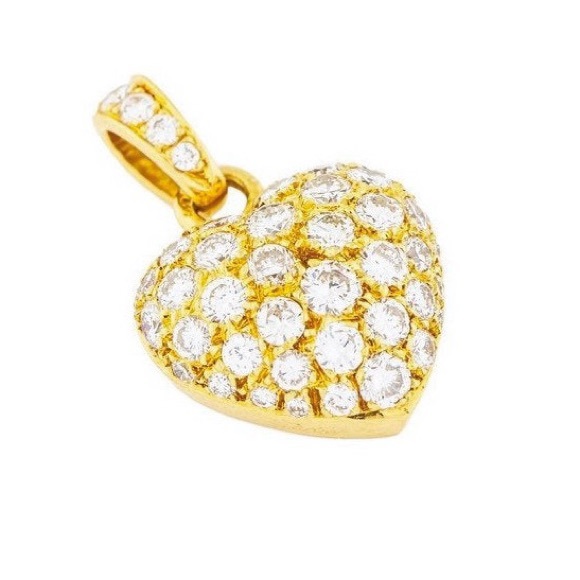 **SOLD** CARTIER 18K VVS E Diamond Heart Pendant - Picture 4 of 4